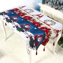 Christmas decorations cotton hemp embroidery Christmas table flag creative European style Christmas tea table decorative tablecl